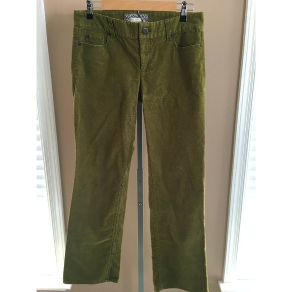 J Crew Bootcut Corduroy Pants Green 6S Stretch Fall Winter Casual 34 Inch Waist - Picture 6 of 6